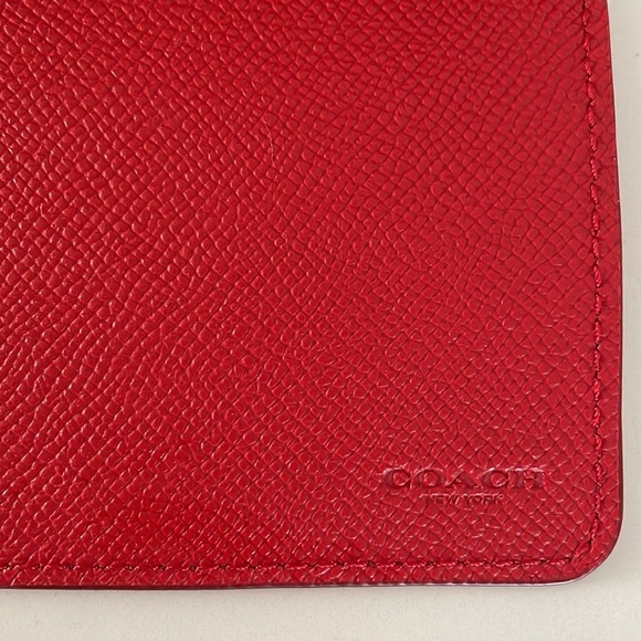 Coach red leather bills wallet - 2 pockets - Picture 3 of 11